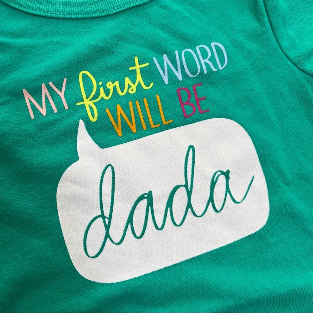 CAT AND JACK SHORT SLEEVE BODYSUIT DADA GREEN 12MO